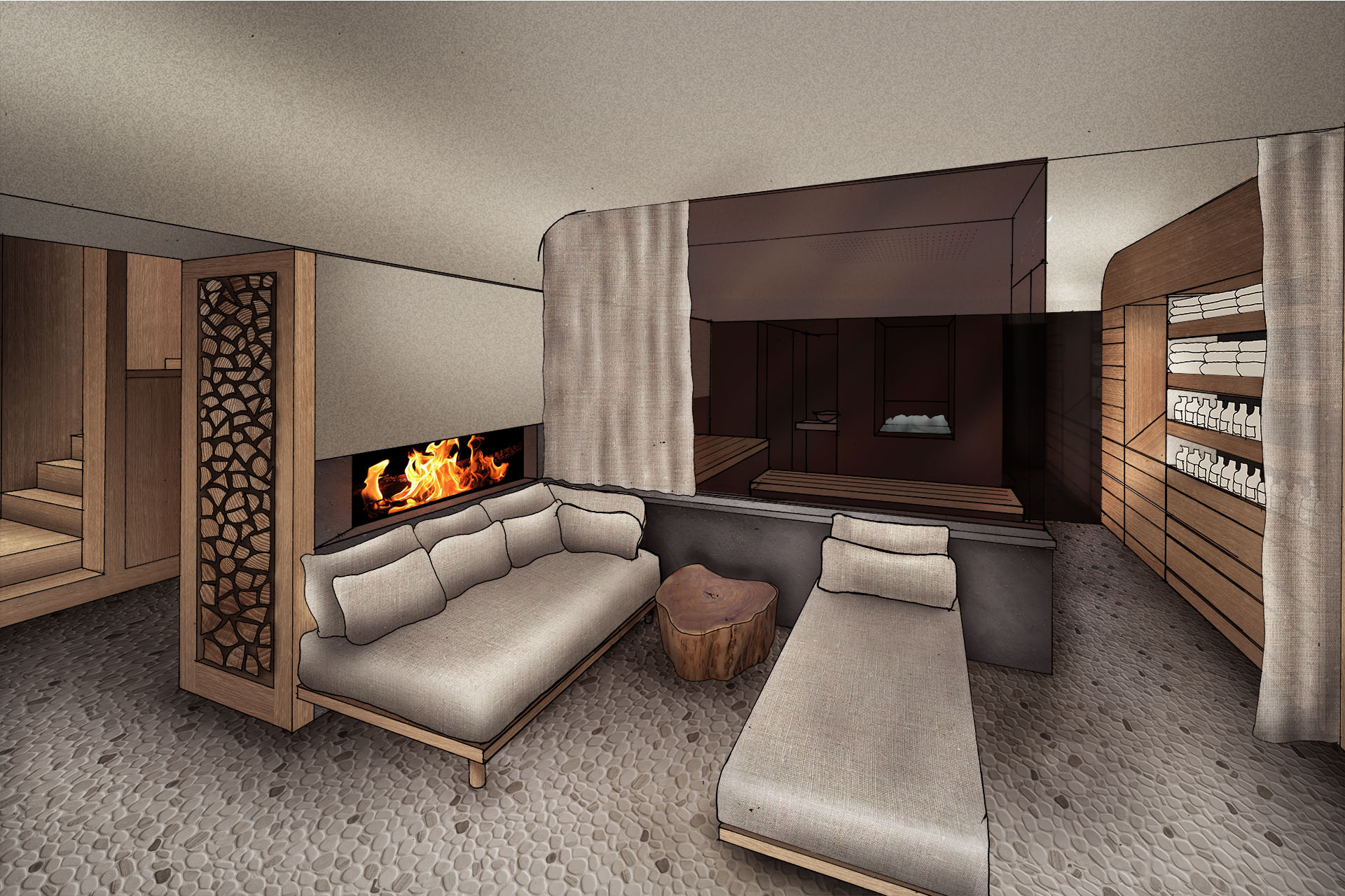 sauna und weinkeller mit relax bereich in villa in bremervörde holzarbeit raumgestaltung formwaende